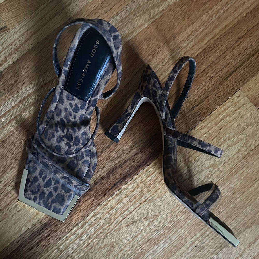 Good American Leopard Print Heels